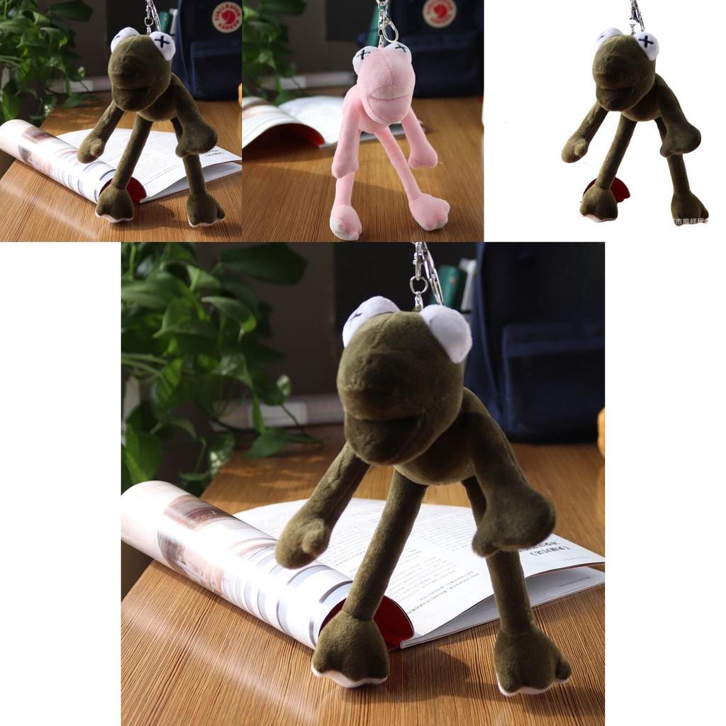 Plush Long Legged Frog Toy Keychain With Pp Cotton Filling For Kids And Collectors