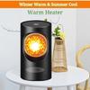 Mini Portable Hot And Cold Wind Electric Fan Heater Touch Switch Small Radiator Warmer Stove for Household Office Travel Black/White