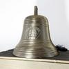 16 Inch Engravable Polished Brass Fire Bell – Vintage Ridged Hanging Alarm Bell for School, Church, Home Decor & Emergency Signal