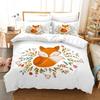 3pcs Charming Fox Digital Printed Bedding Set Cozy Soft Duvet Cover King Queen Twin Size Birthday Gift Kid Adult Bedroom Decor