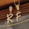 Gold Plated Crystal Initial Letter Necklace Personalized Dainty Name Pendant Jewelry