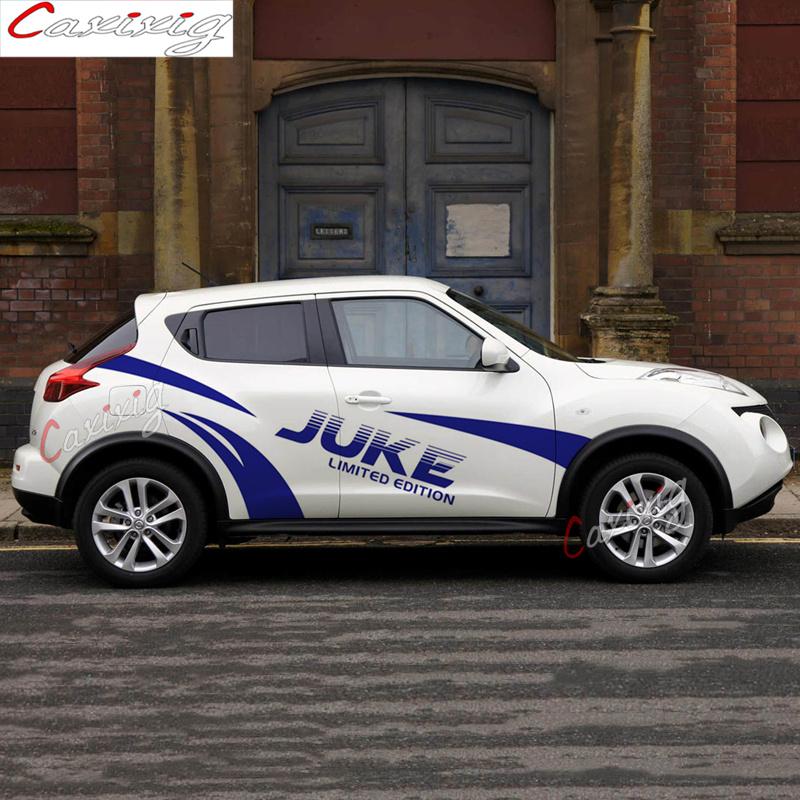 Wskpa9 1 set Carrosseriesticker Voor Nissan Juke Nismo Racing Sportstrepen Auto Deur Zijkant Decor Vinylstickers Exterieur Accessoires