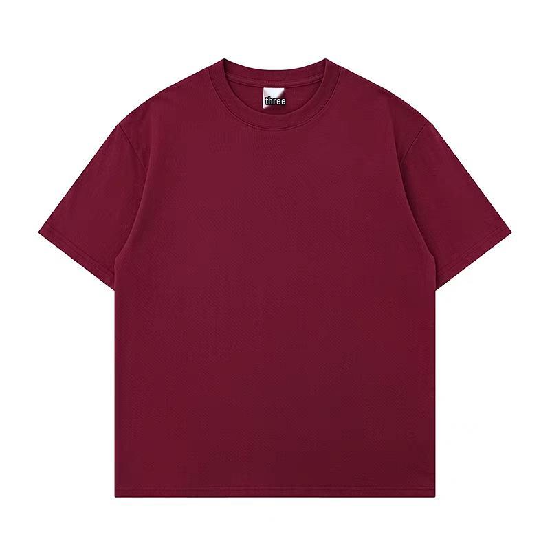 500g Combed Cotton Unisex Solid Color Short Sleeve T-Shirt