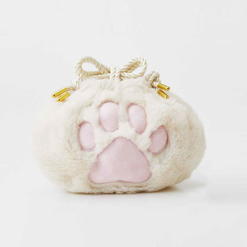 

Plush Cat Paw Storage Drawstring Cosmetic Bag Travel Portable Women Makeup Bag Fashion Cute Cat Paw Toiletries Organizer
