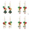 Christmas Tree Snowflake Bell Earrings For Women Holiday Party Decor