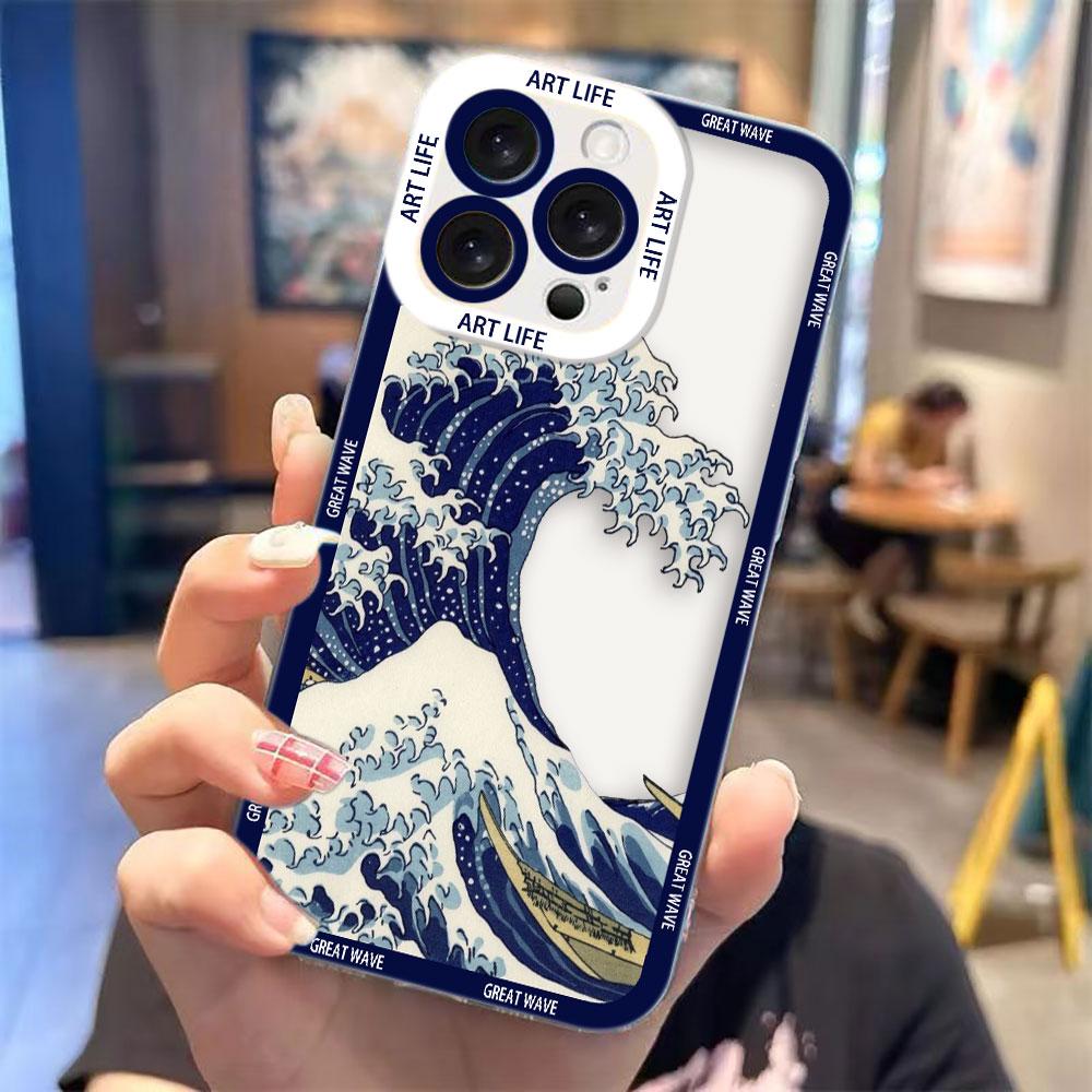 

Painting K-Kanagawa Wave Clear Phone Case For Samsung A03S A03 A04 A05 A05S A06 A7 A11 A12 A13 A14 A15 A16 NOTE 10 20 ULTRA Case Samsung A11(M11)