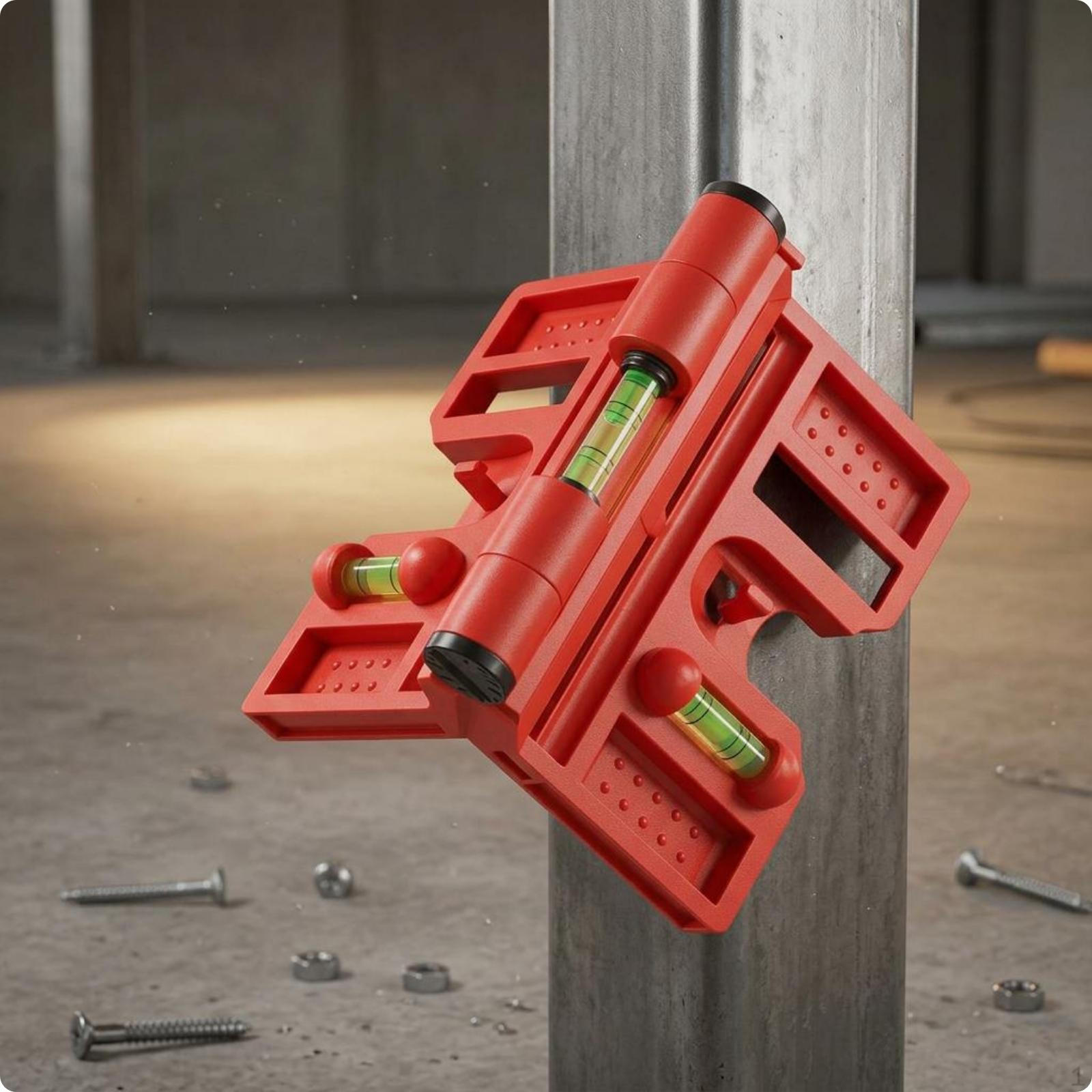 Column Leveler Foldable Level Bubble Vial Rotating Post Yellow Upgraded Red Upgraded Foldable