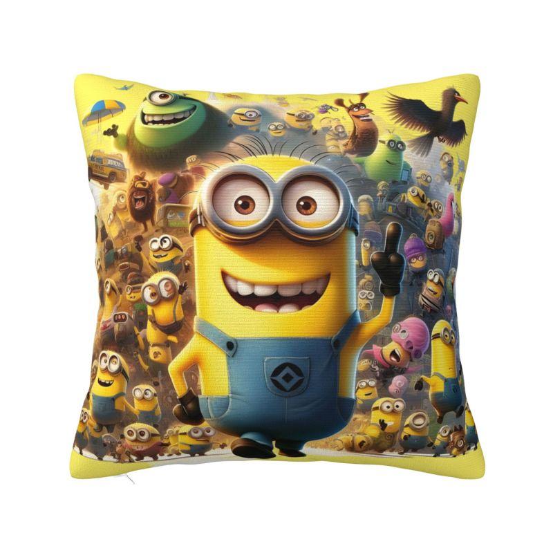 

Custom The Rise Of Gru Minions Film Pillow Covers for Living Room Anime Cute Cartoon Luxury Cushion Cover Square Pillowcase 20x20Inch