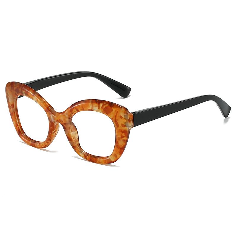 Fashionable and Personalized Cat Eye Presbyopia Glasses Advanced Retro Tortoiseshell Thick Frame Anti Blue Light Glasses