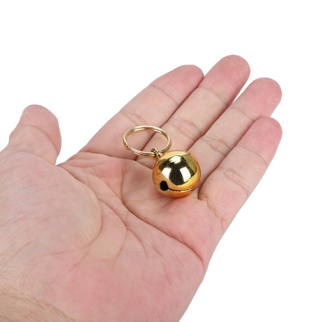 2pcs Rust Resistant AntiLost Copper  s Crisp Sound Round Collar Decoration for Dog Cat(Golden )