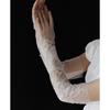 Stretchable Lace Adorned Wedding Arm Cover Fingerless Gloves For Vintage Parties And Receptions