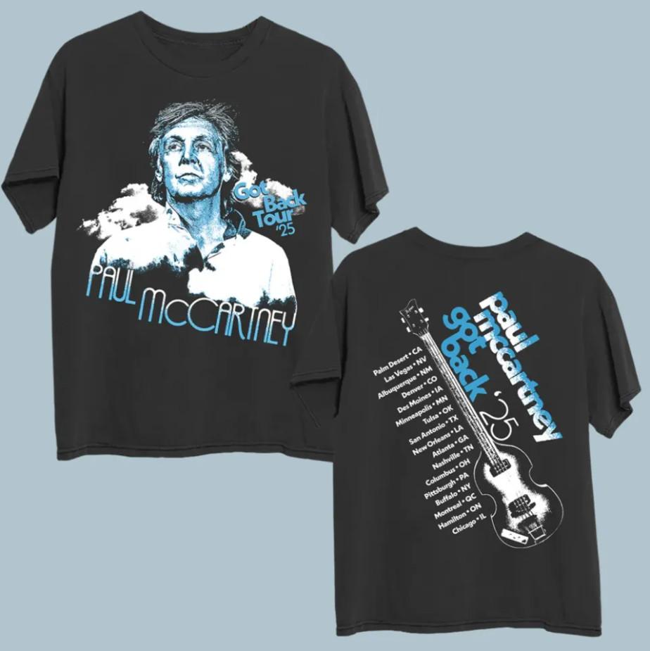 

Paul McCartney 2025 Live Tour Graphic Heavy Cotton Tee Unisex T-Shirt S