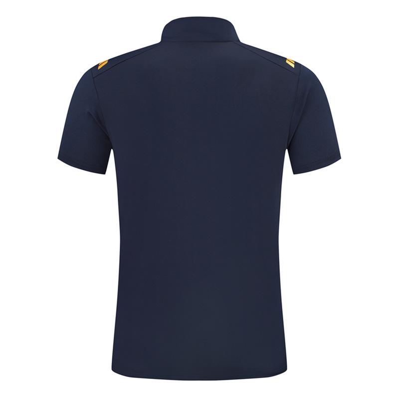 Unisex Chinese Team Martial Arts Polo with Zipper & Stand Collar - Summer Casual Short-Sleeve National Costume Style