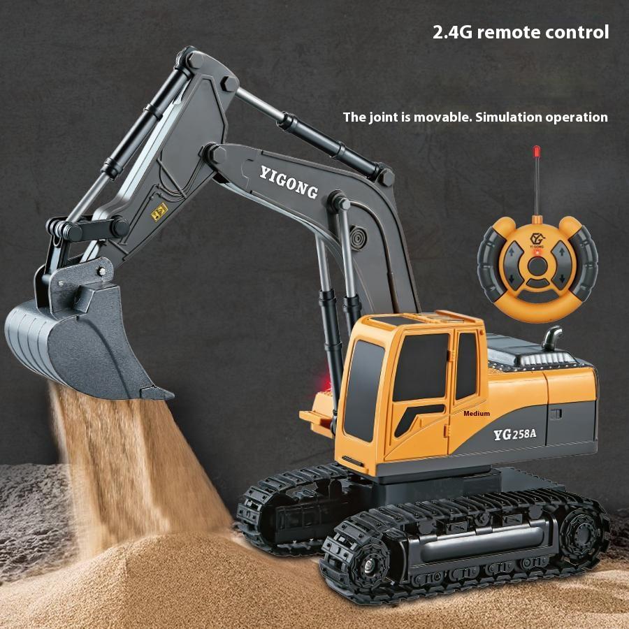 

BC1033 6 Channel Alloy RC Excavator Realistic Digging Tracked Engineering Vehicle Children Toy Style 2