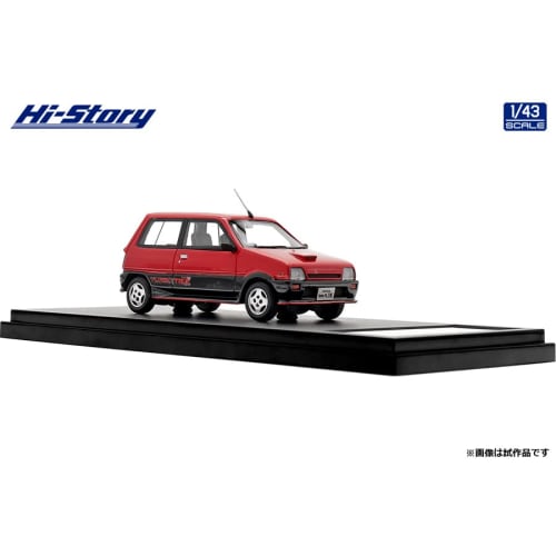 Hi Story 1/43 Scale Daihatsu Mira Turbo TR-XX (1985) Two-Tone Red/Black Finished Model