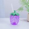 Pineapple Plastic Cup with Lid & Straw 500ml Strawberry Iced Coffee Wine Tea Mug Fruit Shaped Tumbler for Party Wedding Birthday