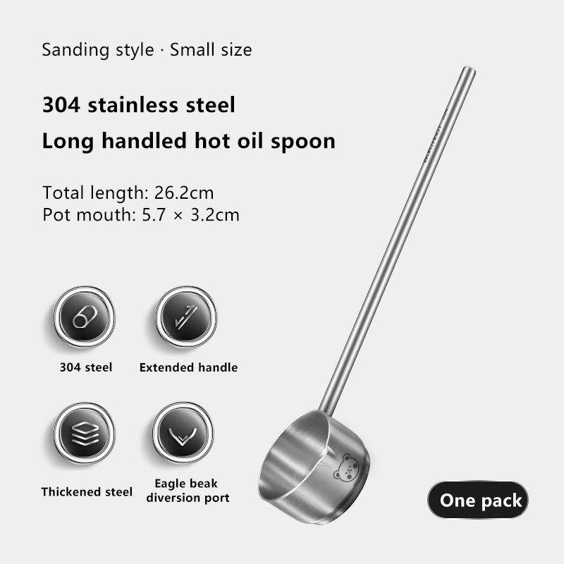 

Multifunctional Sauce Spoons 304 Stainless Steel Seasoning Oil Spoon With Long Handle Durable Cooking Scoop Outdoor Tableware
