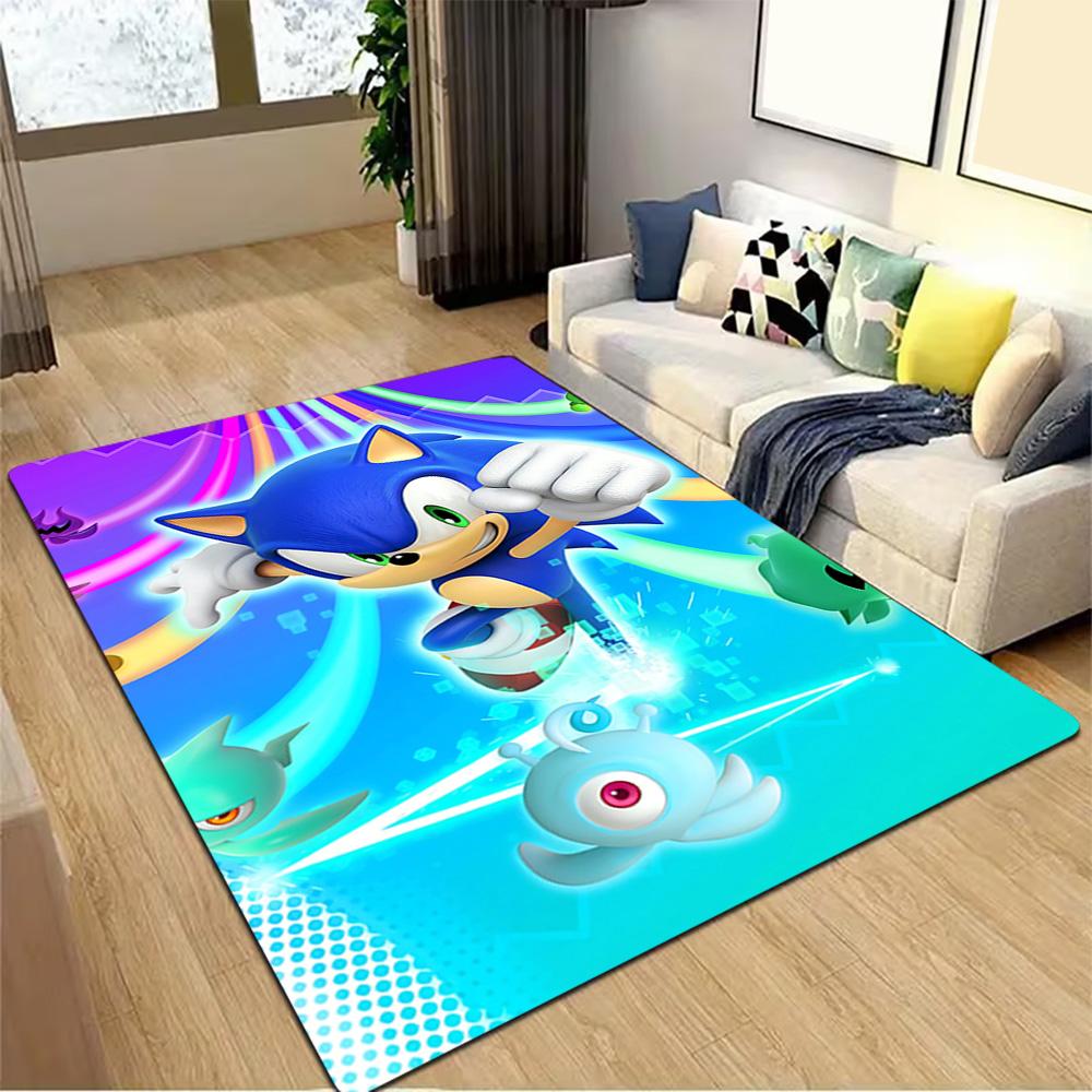 Sonic The Hedgehog Poster Decoration,Carpet,Living Room,Bedroom, Non-slip,Square rug