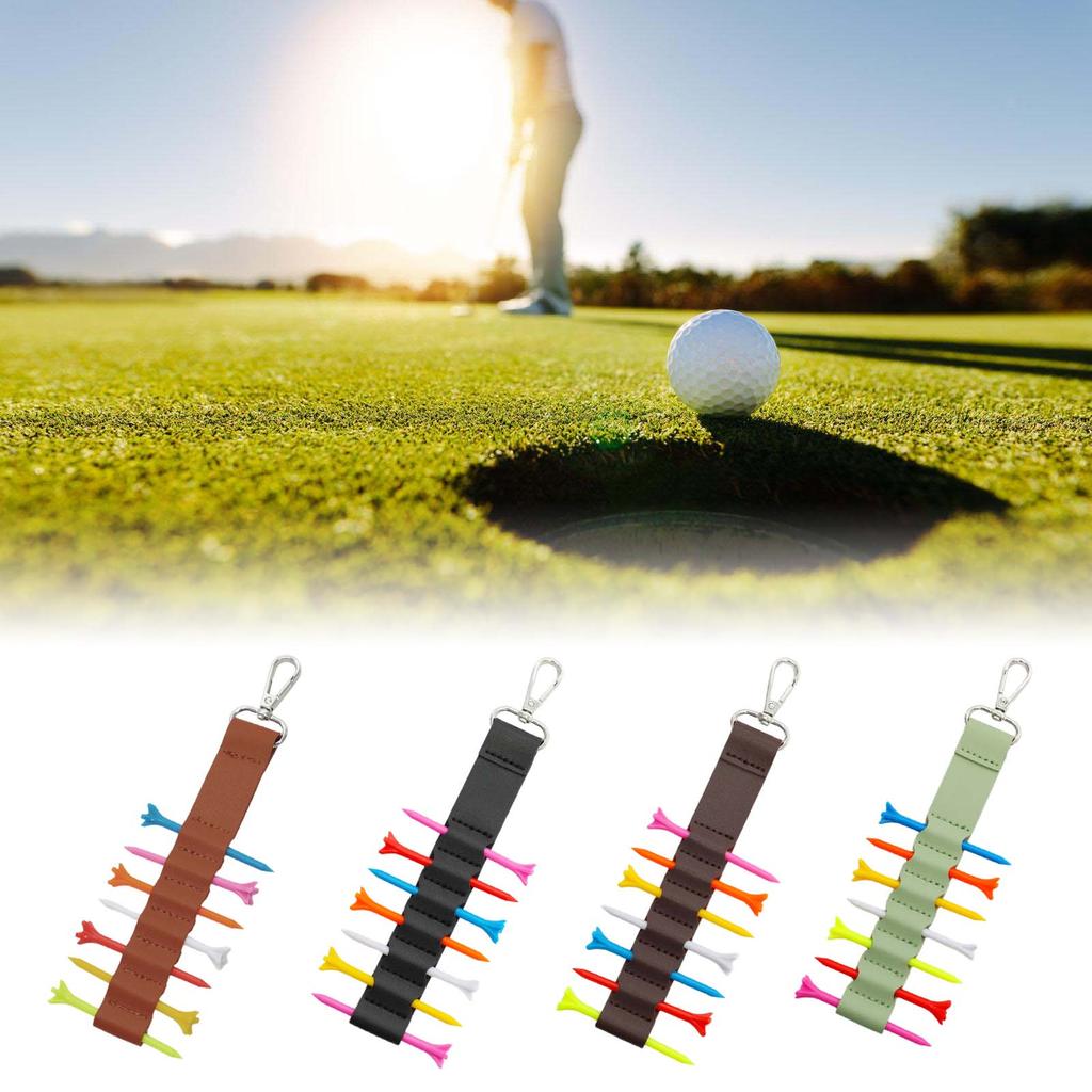 PU Golfs Tees Holder 7 Slot Golfs Tees Storage Bags Portable Golfs Tees Carriers Pouch Hook To Golfs Bag Belt Clip