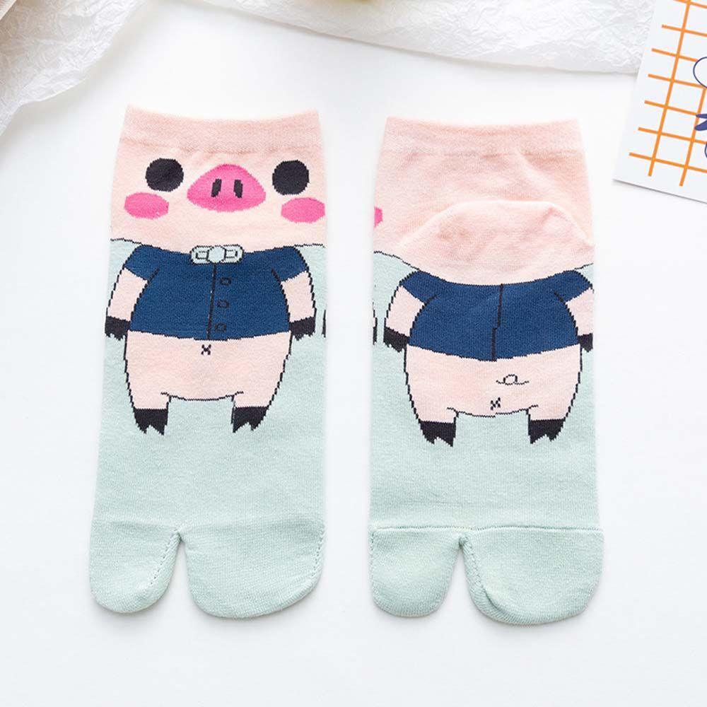 Students Cotton Split Toe Female Flip-flops Socks Low Tube Socks Geta Socks Pig Socks Two Toe Socks