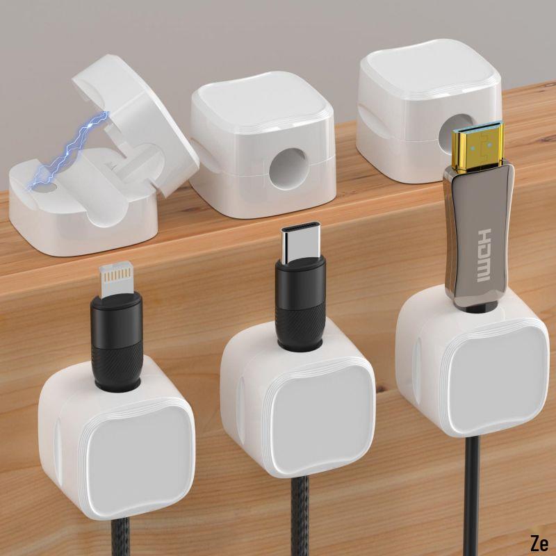 Magnetic Desk Cable Organizer - Non-Marking Clip for Charging Cables