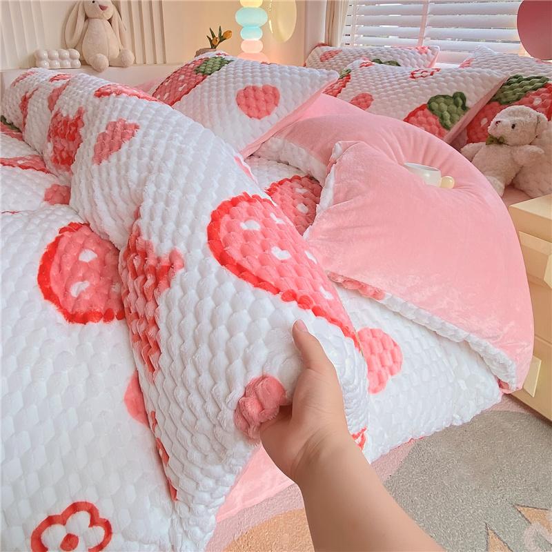 Gray Warm Milk Velvet Duvet Cover Autumn and Winter Thick Comforter Cover Children Adult Bedroom Solid Color Single Duvet Covers