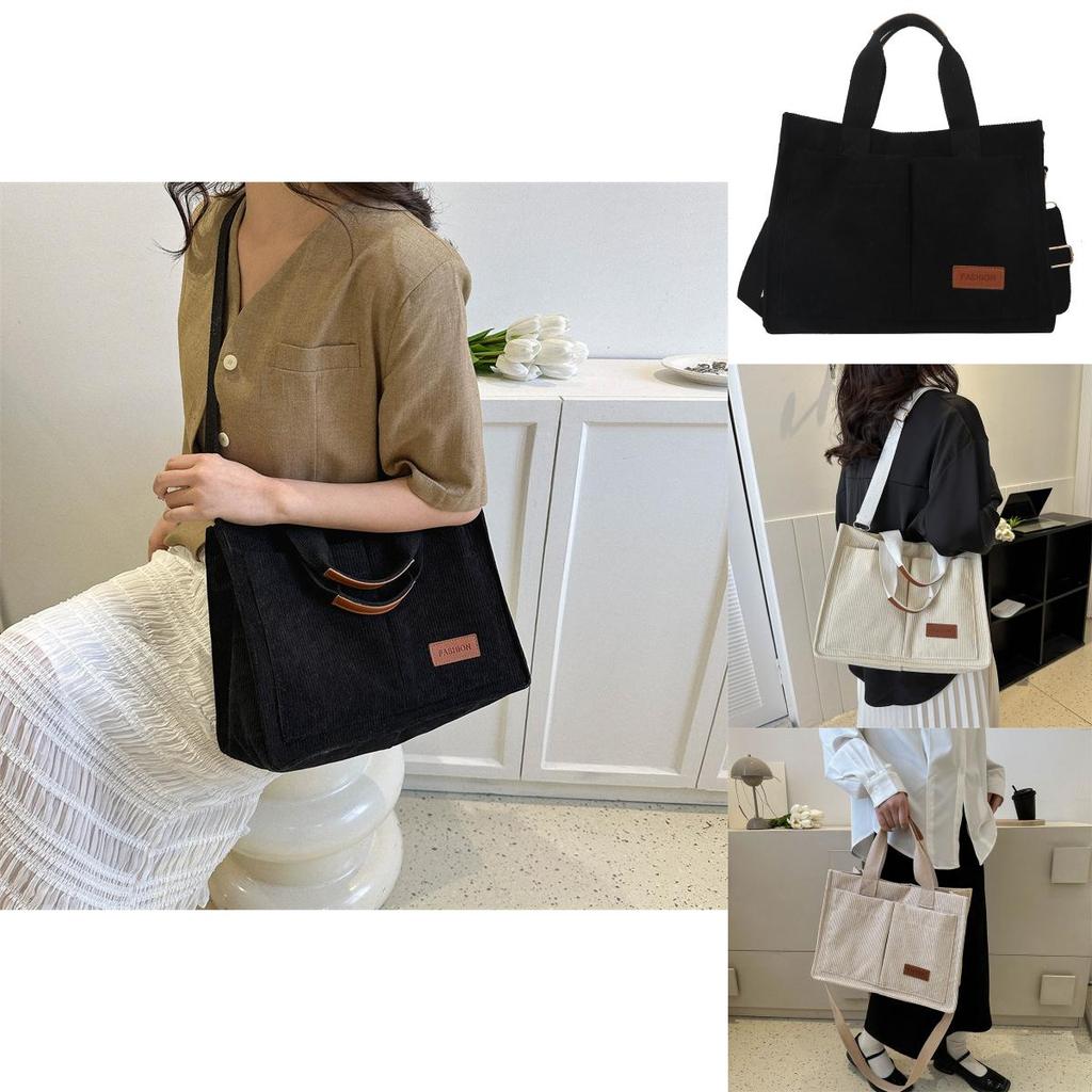 Sac Cabas Tendance en Velours Côtelé pour Commuter 2023 Sac à Bandoulière Mode Style Rue