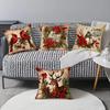 Christmas Pillow Covers 18x18 Inch Linen Linen Couch Cushion Holiday Pillow Covers For Sofa Bed Farmhouse Winter Bedroom Living