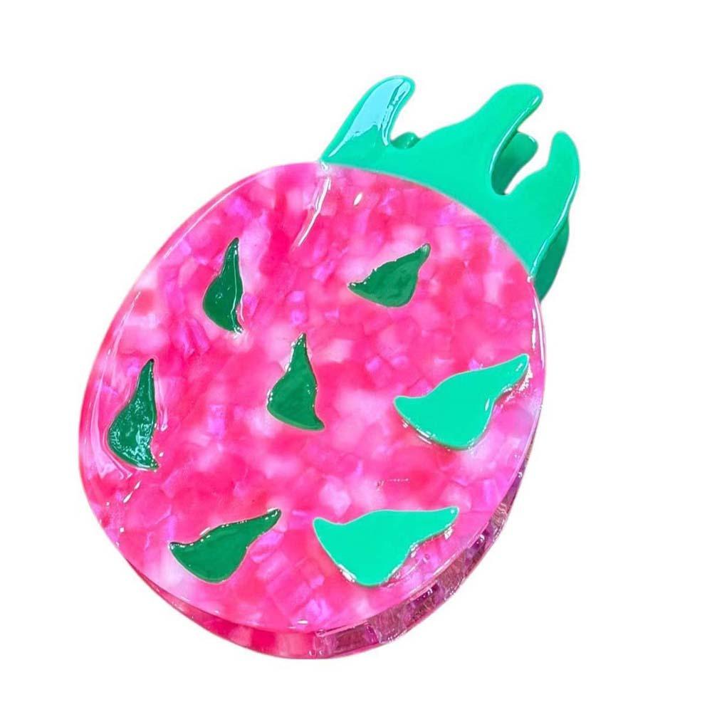 Korean Style Acetic Acid Hair Claw Sweet Acrylic Hair Accessories Fashion Fruit Shark Clip  Summer