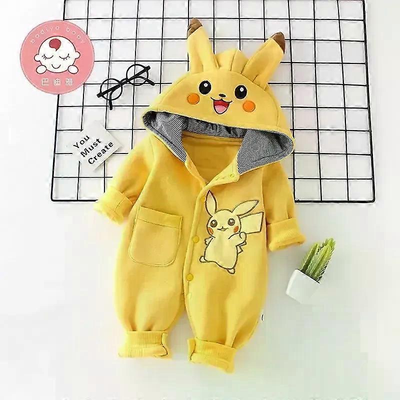 Nuovo Carino Cartone Animato Pikachu Pigiama per Bebè Neonato Invernale Manica Lunga Tuta per Bambini Abbigliamento Bambini Piccoli Tuta