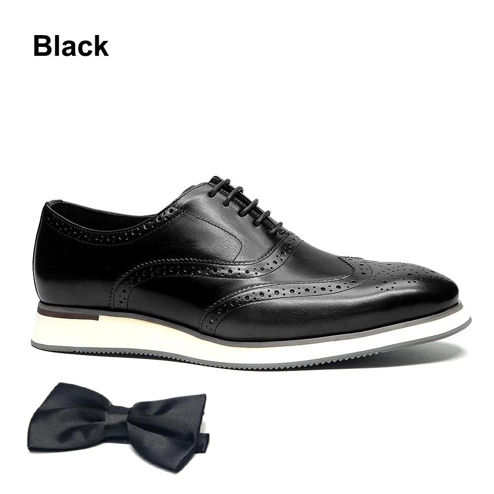 

Men s Dress Sneakers Genuine Leather Italian Full Grain Cowhide Wingtip Brogue Oxfords Business Casual Formal Shoes Brown / Blue 46
