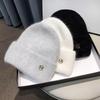 Knitted Hat With Thick Velvet For Women, Warm And Versatile, Big Head Circumference, Head Cover, Ear Protection, Cold Hat