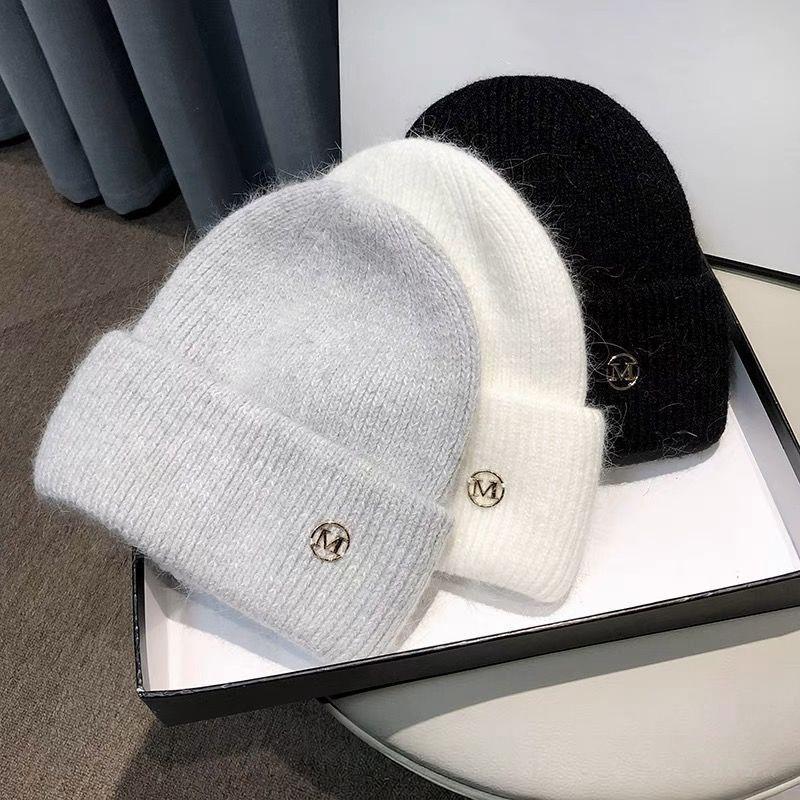 Knitted Hat With Thick Velvet For Women, Warm And Versatile, Big Head Circumference, Head Cover, Ear Protection, Cold Hat