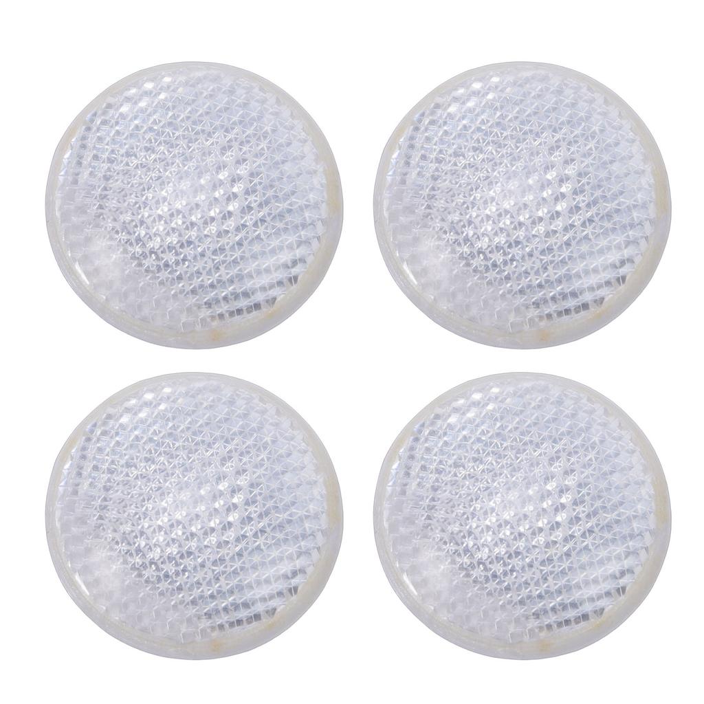 4pcs Automobile Round Reflector 1.65in Transparent Safety Reflector for Driveway Fence Gate Posts Trailers