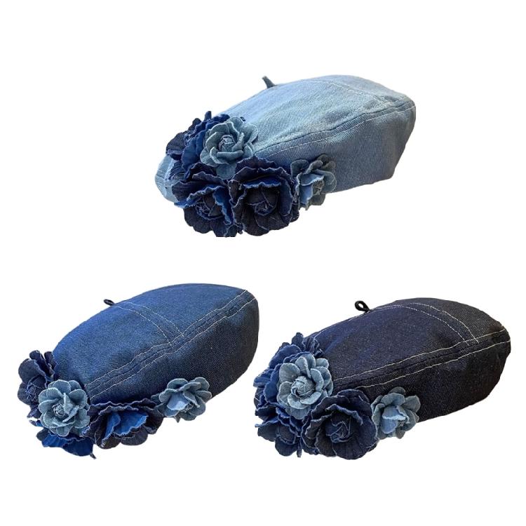 Novelty Stylish Cabbie Hat for Men Women Hat Denims Vintage Cabbie Caps Unisex Headwear Autumn Winter Hat for Daily Wear
