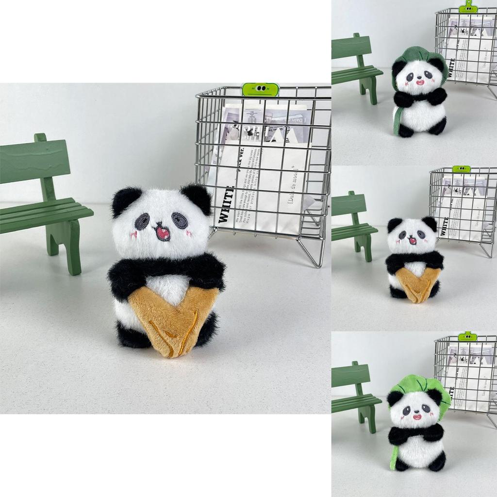 Adorable Plush Panda Keychain Cute Cartoon Animal Pendant Soft Toy With Pp Cotton Filling