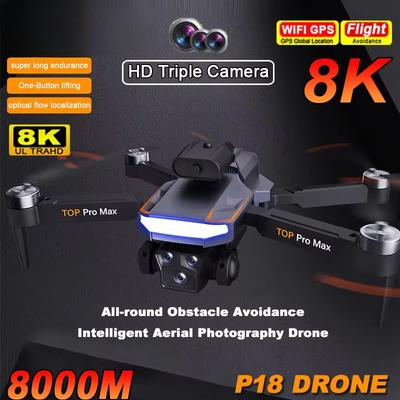 Nový RC dron ESC 8K HD Duální kamera P18 Bezkomutátorové optické polohování toku WIFI FPV Vyhýbání se překážkám Kvadrokoptéra Hračka Letadlo Dětský dárek