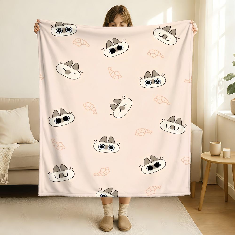 Cartoon Cute Nobeko xiaodouni Blanket Soft and Skin Friendly For Couch Bed Napping Bedspread All Seasons Comforter