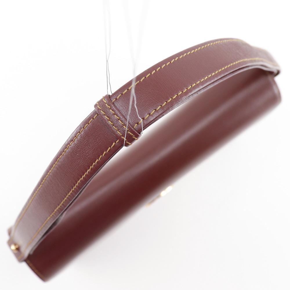 Cartier Must Line Shoulder Bag Bordeaux Calfskin Women Used