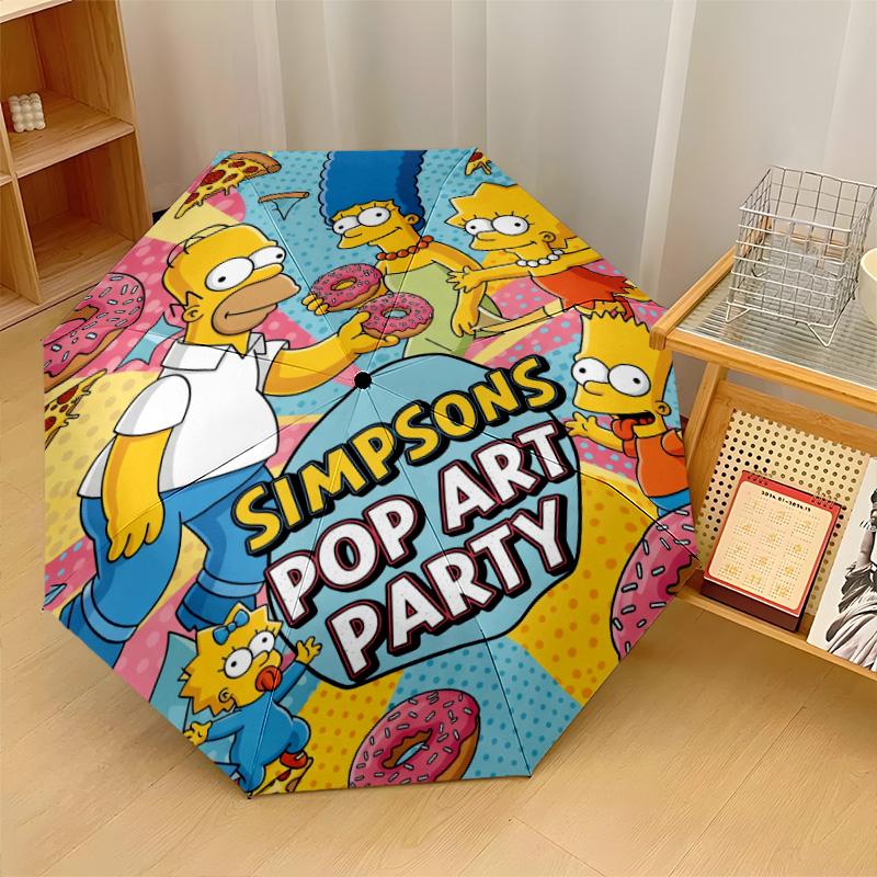 The Simpsons Windproof Auto 8 Rib Folding Umbrella Portable Outdoor Parasol