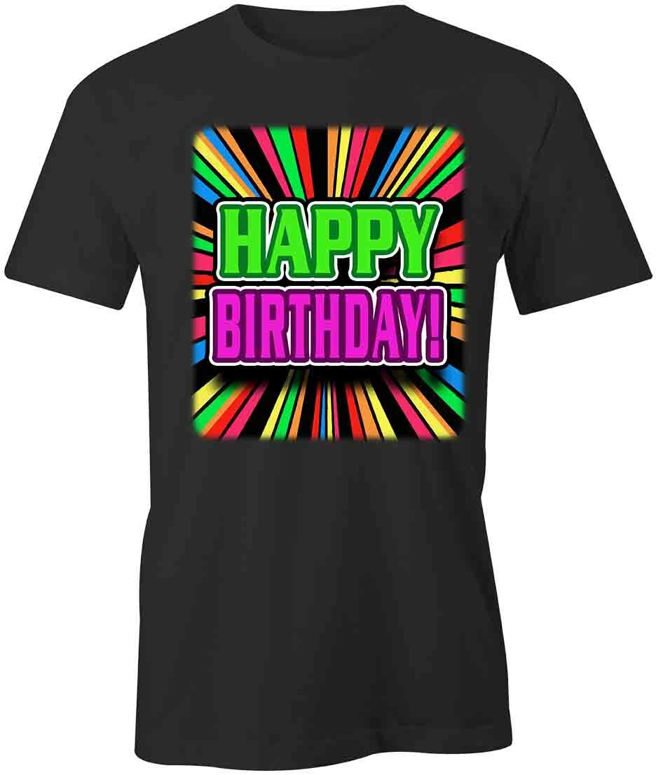 Happy Birthday Stripe TShirt Tee Short-Sleeved Cotton CLOTHING PARTY S1BCA843 XXL