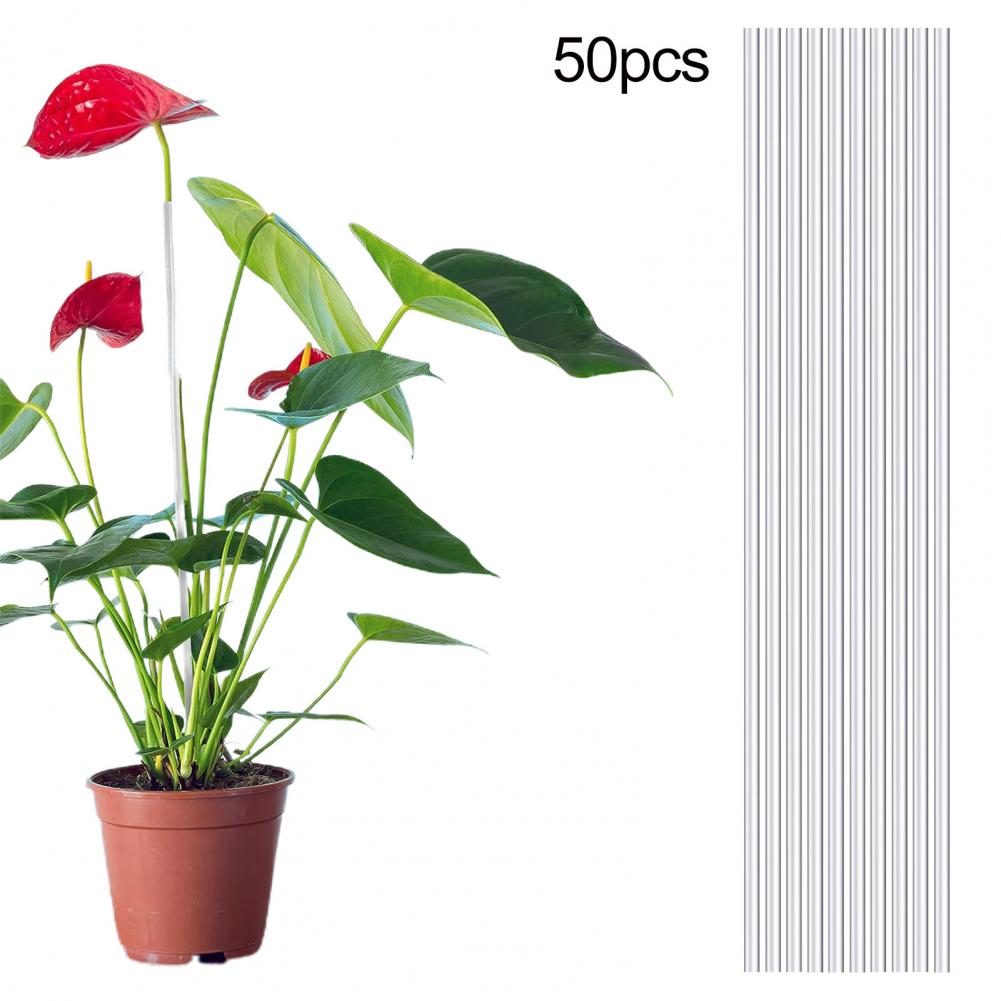 50 Sticks Acrylic Plant Stakes Orchid Flexible Durable Enhance Growth Stretchable Stable Plant Support Garden Plant Support Rack