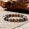 Festive Gifts Turquoise Picture Jasper And Rose Quartz Beaded Bracelet Earthy Fashion Jewelry For Men And Women Daily Wear Simple Versatile Accessory