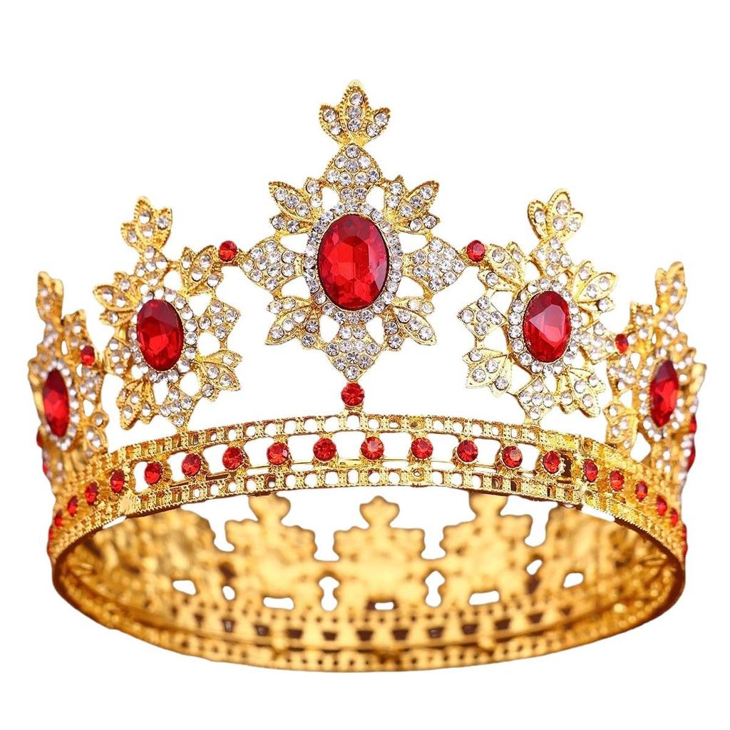 European and American Bride Crown Headwear High End Alloy Rhinestone Crown Hair Accessory  Miss World Beauty Pageant Hair Band Accessory