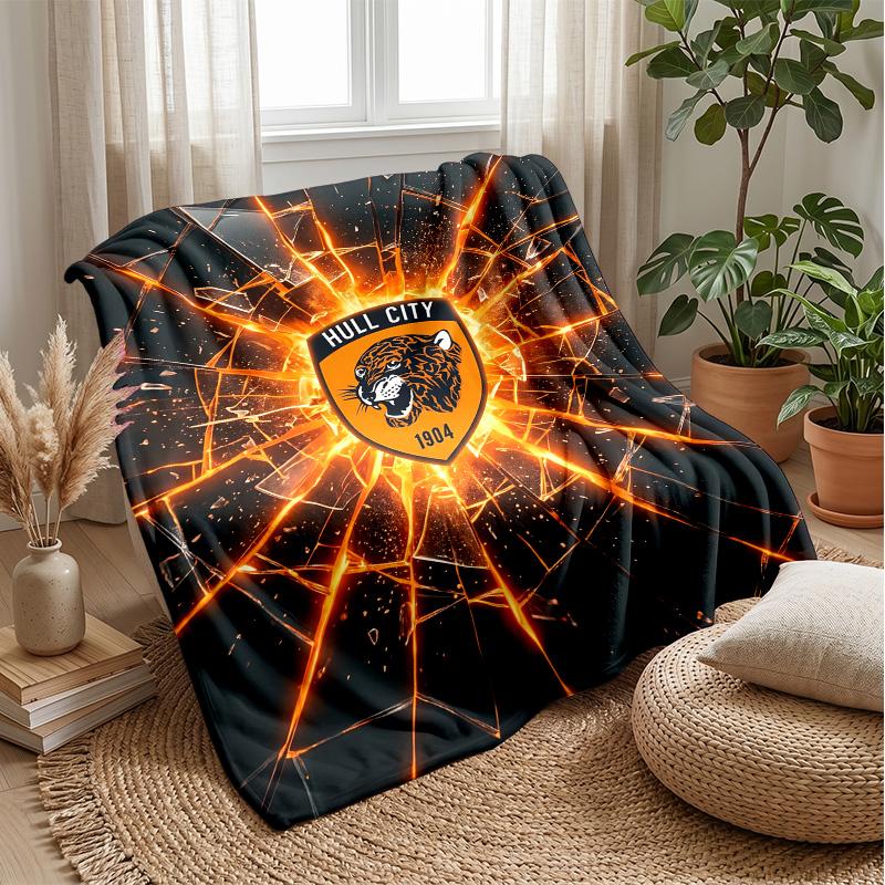 Hull City Football Print Flannel Blanket, Soft Warm Lightweight Throw Blanket for Sofa Bed Camping