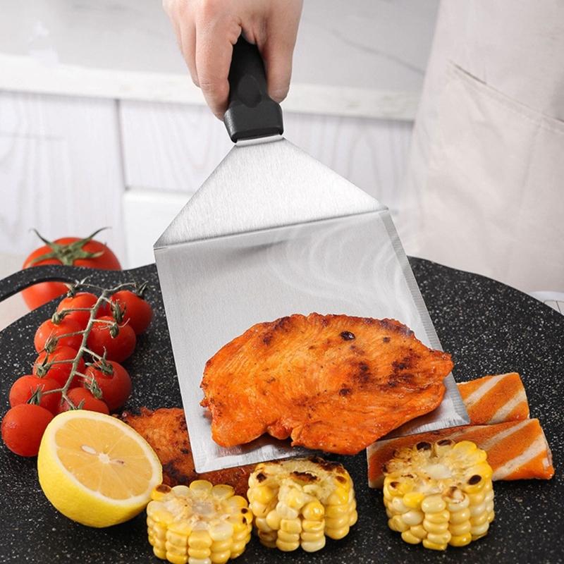 Barbecue Shovel Kitchen Cooking Shovel Essential Tool Stainless Steel Material Frying Shovel Great for Outdoor Grilling