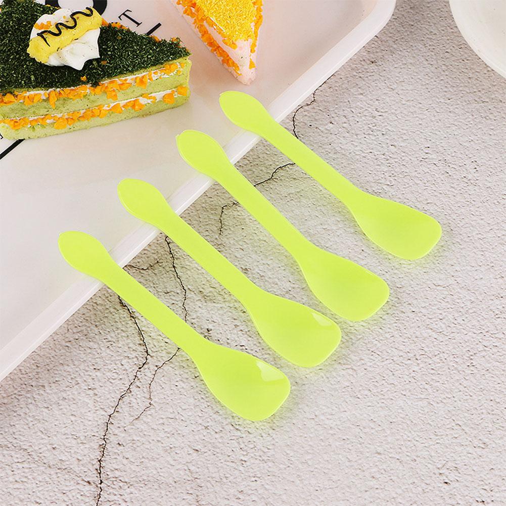 Eco-friendly Disposable Spoons for Ice Cream Dessert Eating Tool greenSimple packaging 50pcs#0