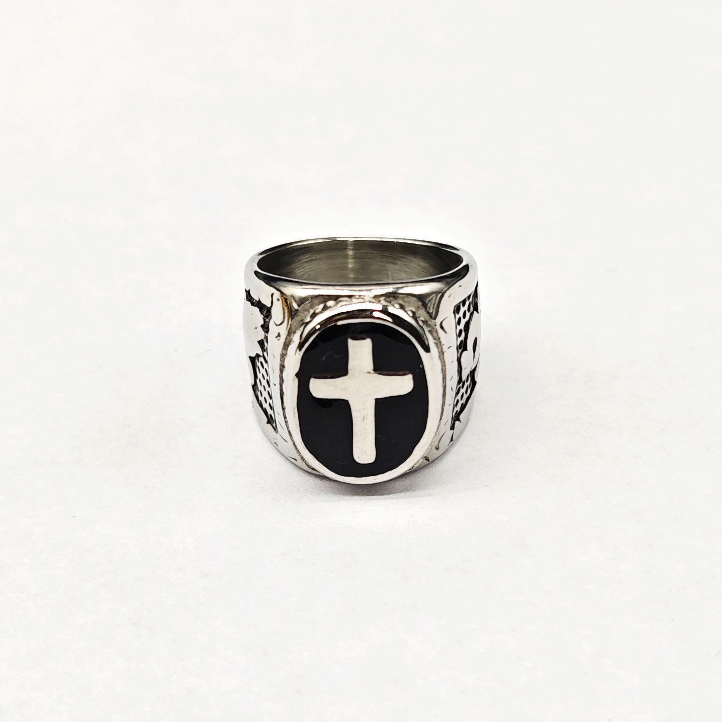 

Винтажное кольцо-крест из нержавеющей стали с покрытием из 18-каратного золота, мужское, в стиле хип-хоп 65MM Circumference - US 11