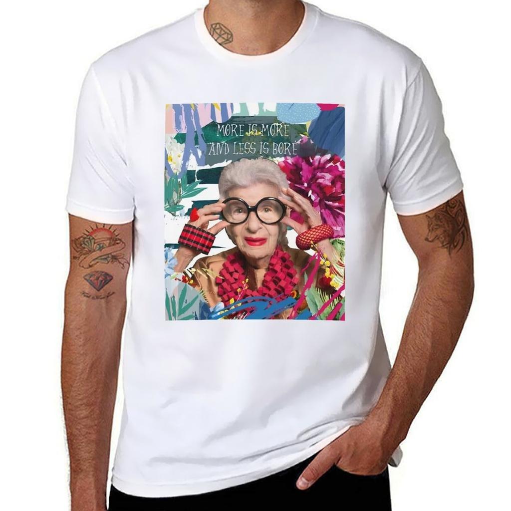 Iris Apfel T-Shirt Man T Shirt Summer Graphic T Shirts for Man T Shirts for Man Cotton T-Shirt