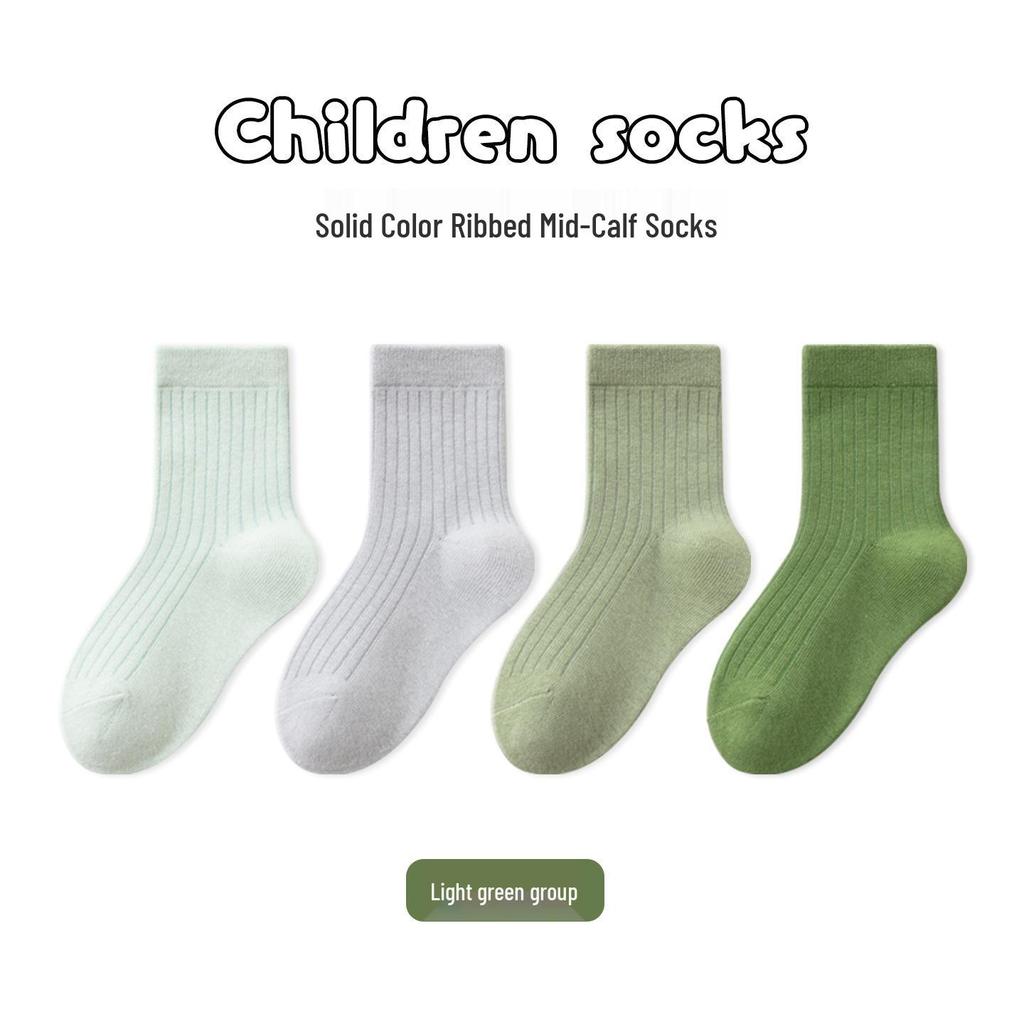 Mädchen-Baumwollsocken in mittlerer Wadenlänge - Einfarbig für Frühling, Herbst und Winter